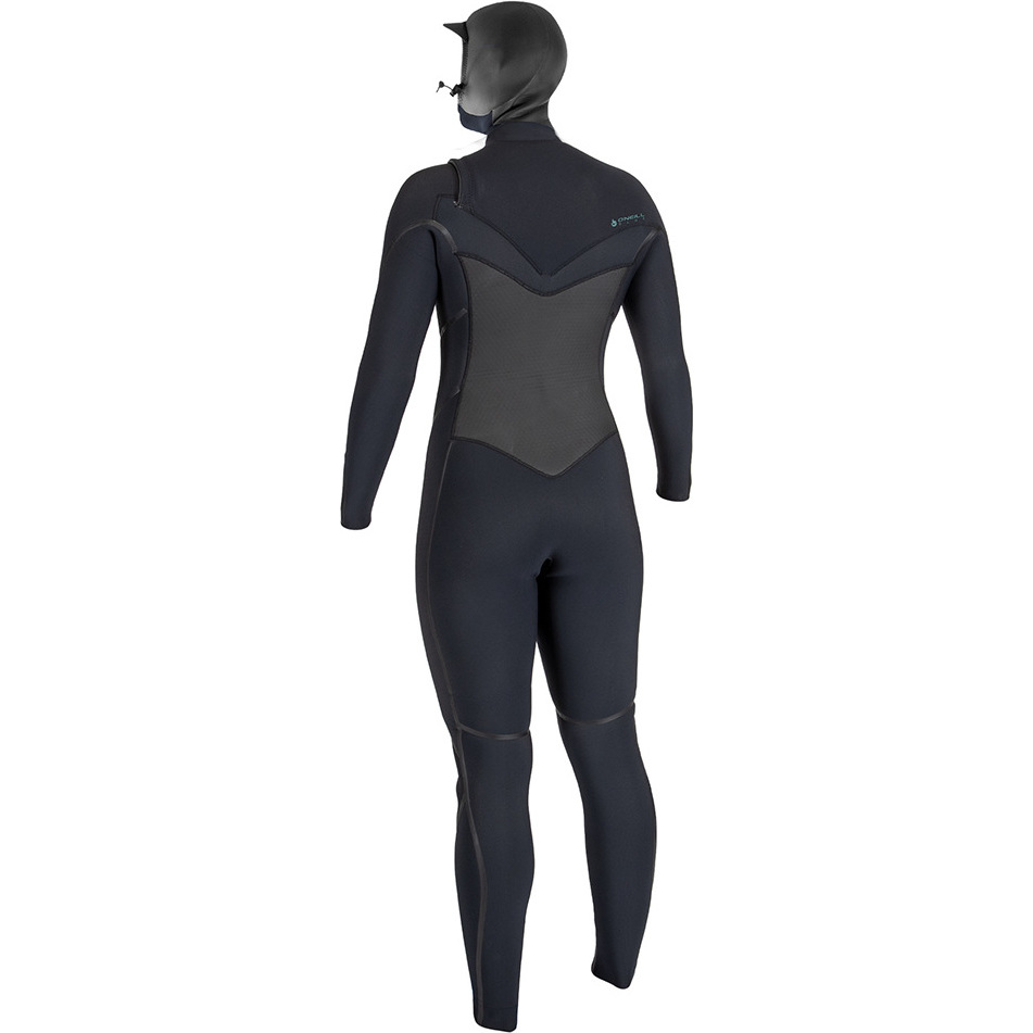 2025 O'Neill Womens Psycho Tech 6/ 4mm Chest Zip Hooded Wetsuit 5548 - Black